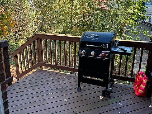 Outside deck off the Family Room. Perfect for taking morning coffee or grilling your dinner in the summer.