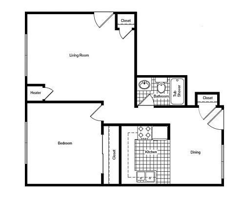 Floor plan 1 Bedroom