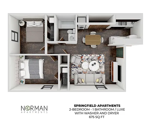 Floor plan 2-bed flat at Springfield