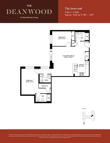 Floor plan 2 Bedrooms