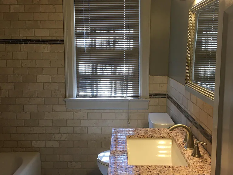 Master bath has a tub and shower . Remodeled in 2018