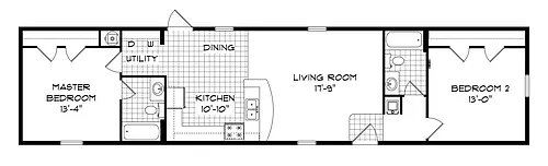 Floor plan 2 Bed 2 Bath Single Section Home
