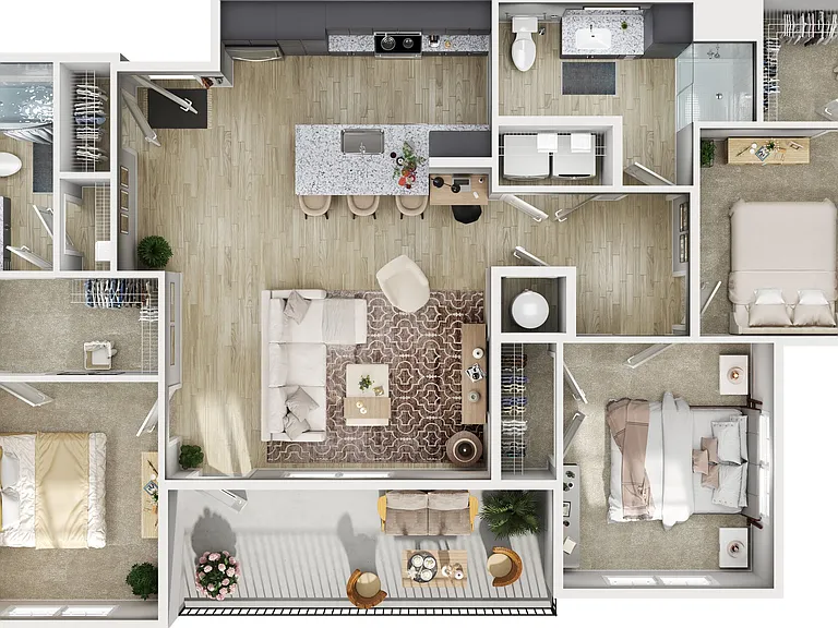 Tulip 3x2 Floor Plan