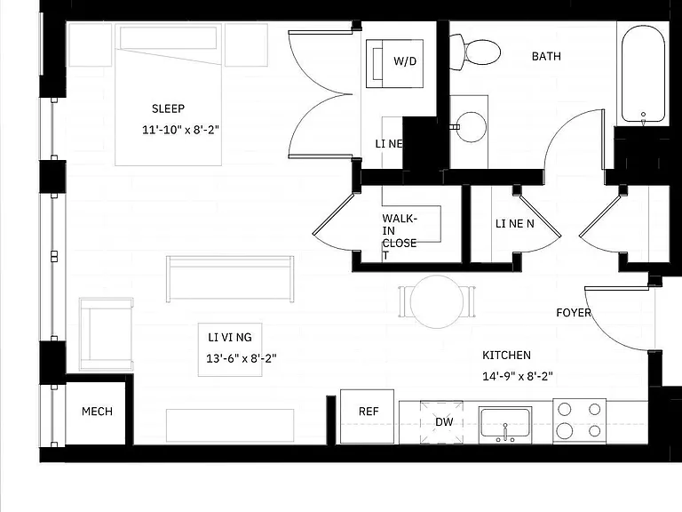 Studio A floor plan District 1860