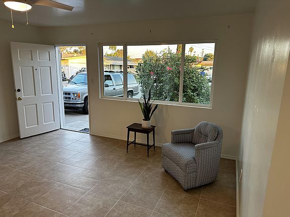 Front door and entry/family room..
