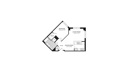 Floor plan 1 Bed 1 Bath A05
