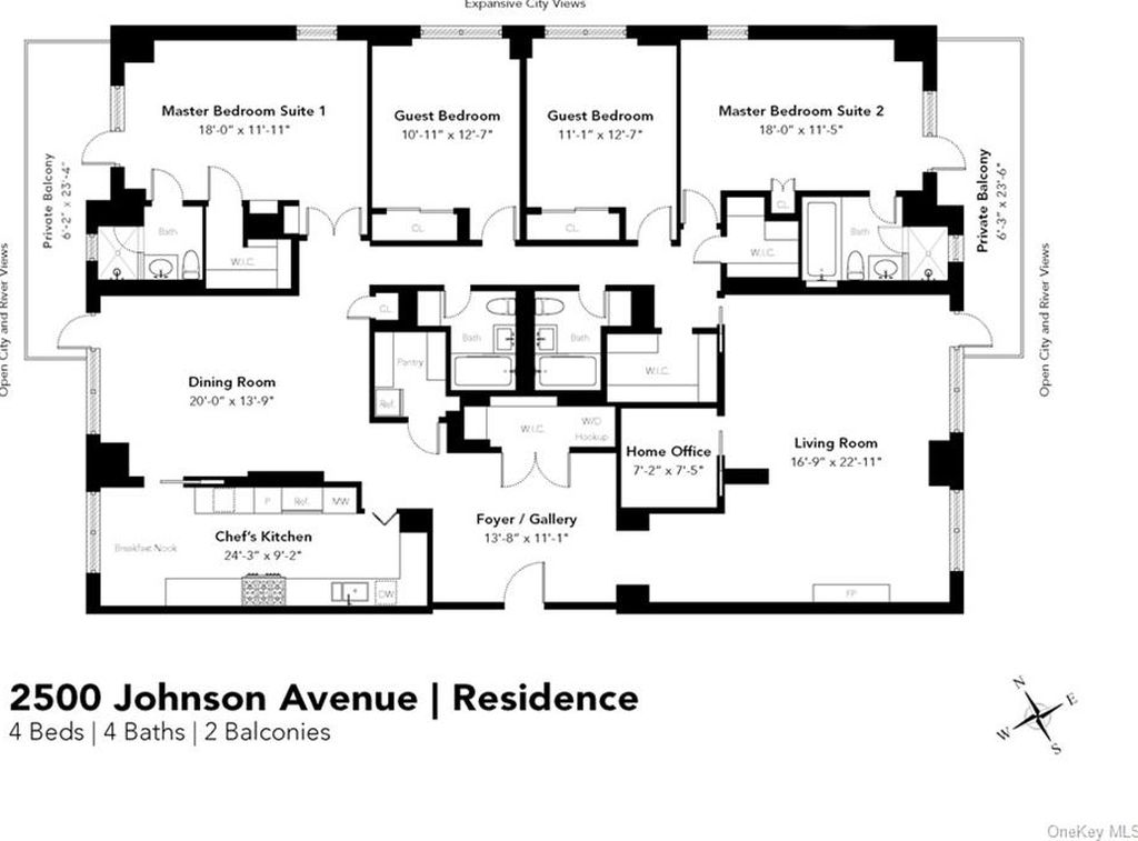4 Bed 4 Bath Property, New York • 3,000 Sq Ft