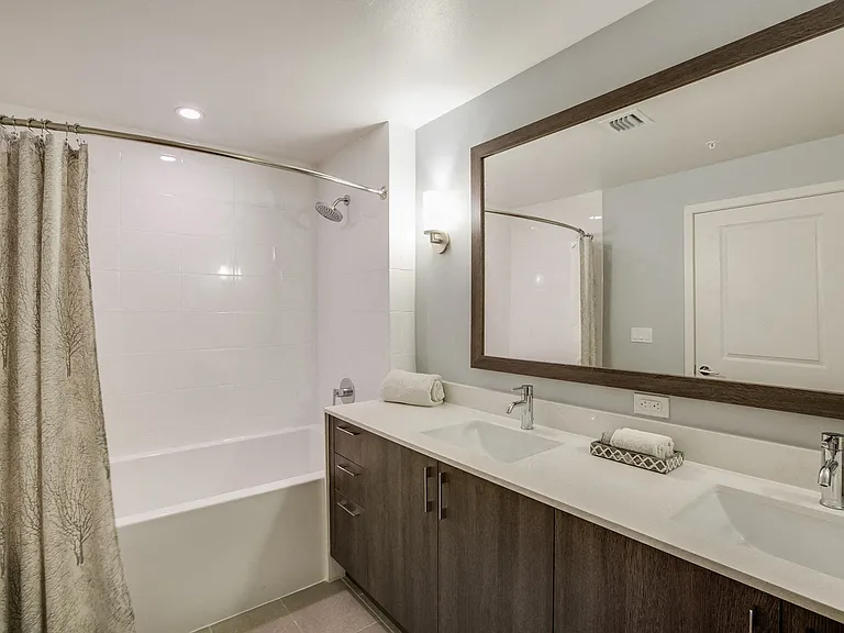 Modern bathroom with luxurious rain shower