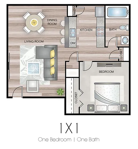 Floor plan Small One Bed