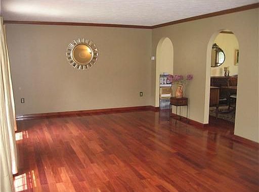 Living Room with gleaming hardwood floors.