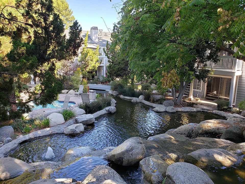 Flowing waterscape outside the unit