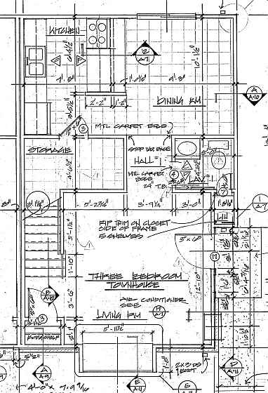 Floor plan 3 Bdrm Townhouse - Colonial Village
