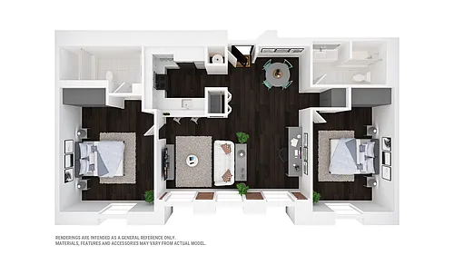 Floor plan 2 BD 2 BA - A