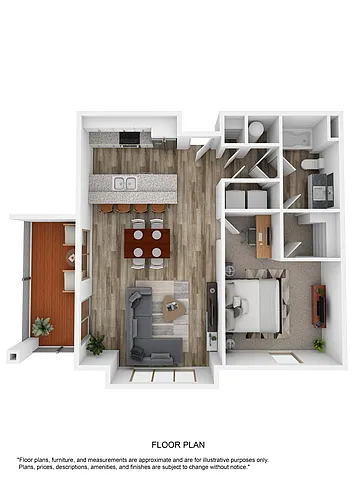 Floor plan A3 Coastal - One Bedroom, One Bathroom