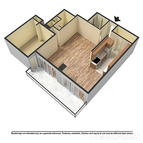 Floor plan 1 Bed 2 Bath