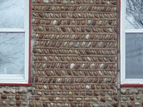 Stones from Lake Ontario in Herring-bone design
