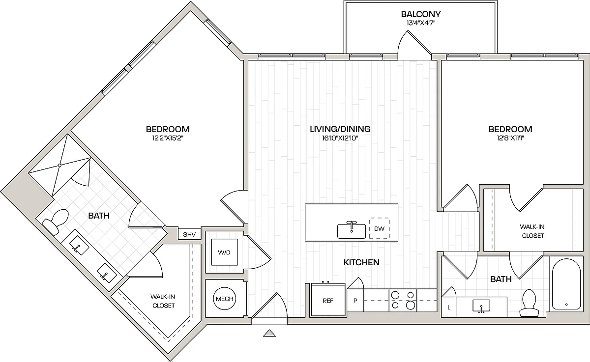 Floor plan 2 Bed/2 Bath-B4