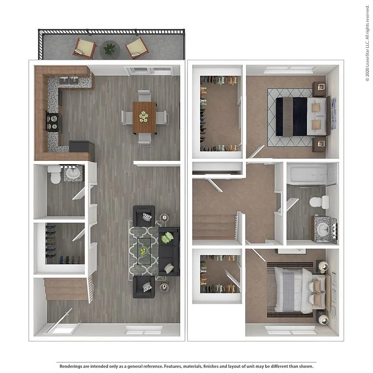 Floor plan Two Bedroom Townhome