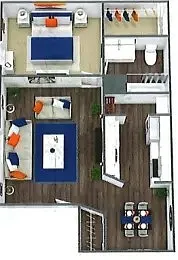 Floor plan 1 Bedroom 1 Bath