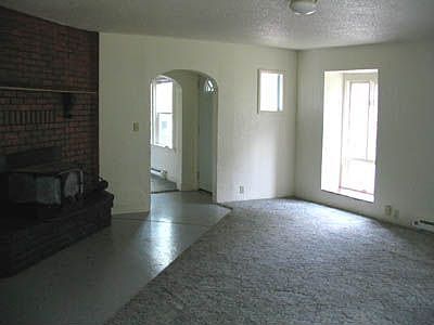 Living room with fireplace insert