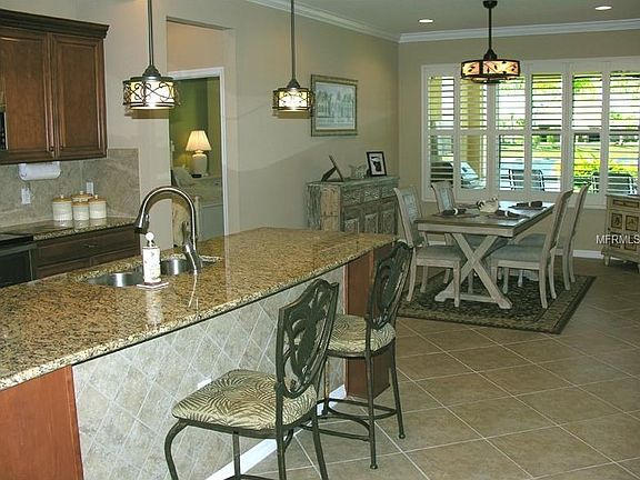 Looking into the dining room from the kitchen.