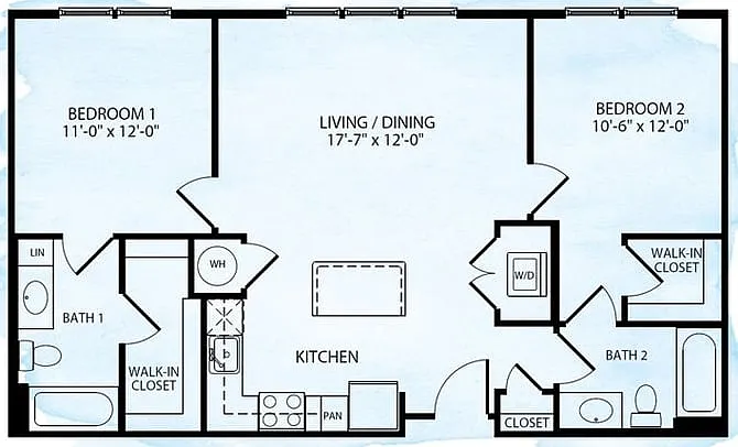 Floor plan Cornerstone B3 2 Bed 2 Bath