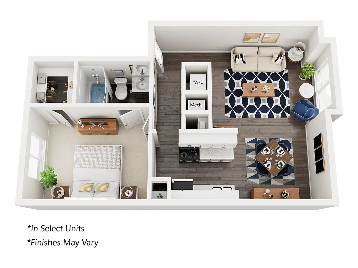 Floor plan 1 Bedroom 1 bathroom