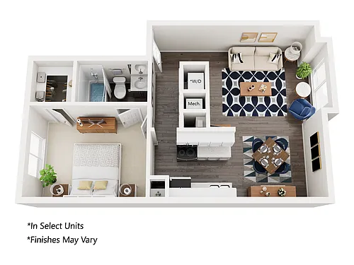 Floor plan 1 Bedroom 1 bathroom