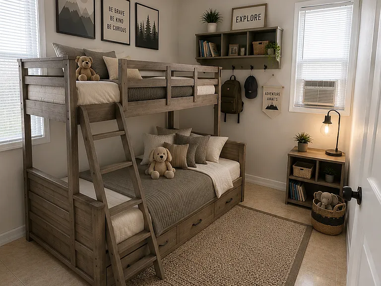 Virtually staged bedroom 1 for illustrative purposes only
