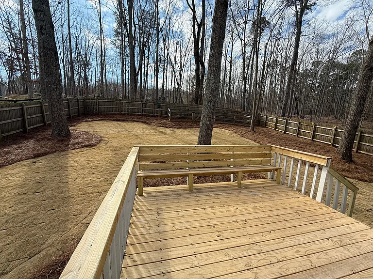 Fenced backyard