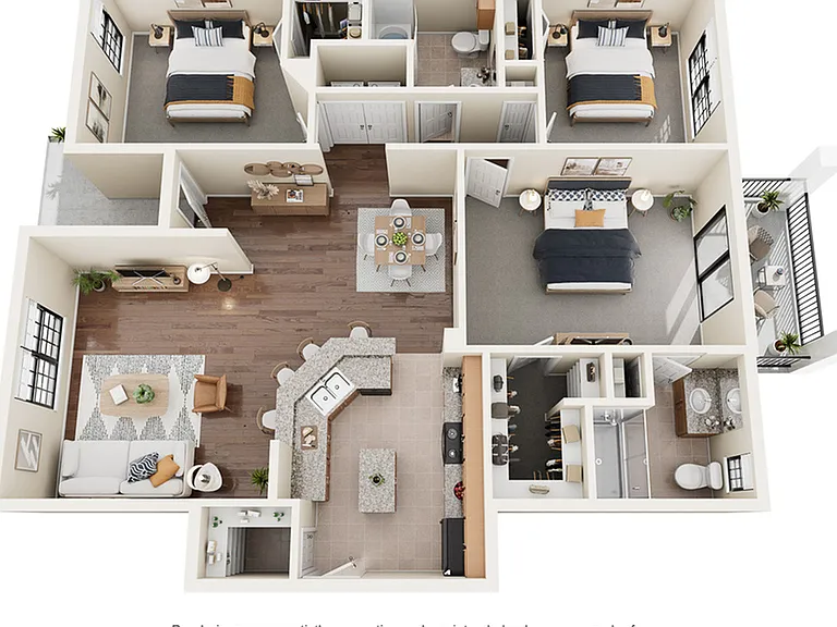 The Pennsylvania Floor Plan | 3 Bedroom with 2 Bath | 1411 Square Feet | Fort Worth, TX | Enclave on Golden Triangle Apartments The Pennsylvania Floor Plan | 3 Bedroom with 2 Bath | 1411 Square Feet | Fort Worth, TX | Enclave on Golden Triangle Apartments