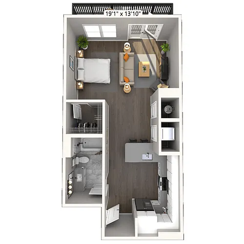 Floor plan S1 0x1 651 SF-FP