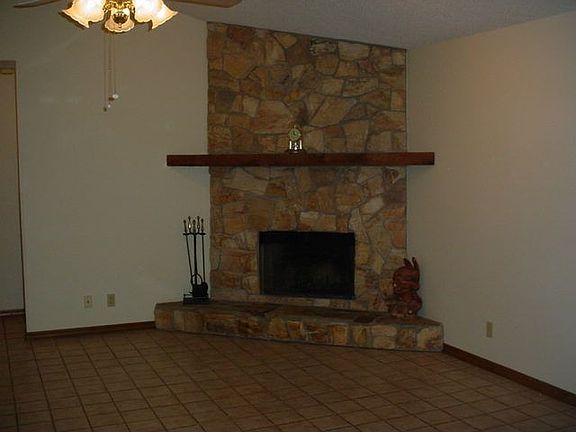 Stone fireplace