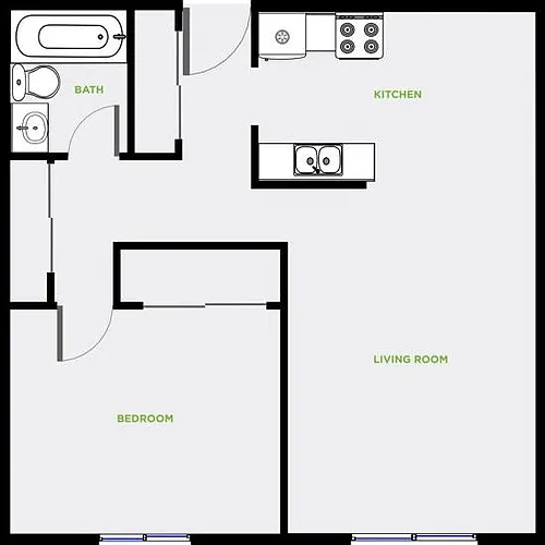 Floor plan 1 bed