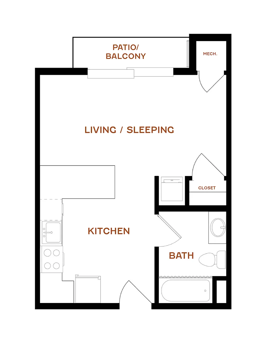 Floor plan Studio-490