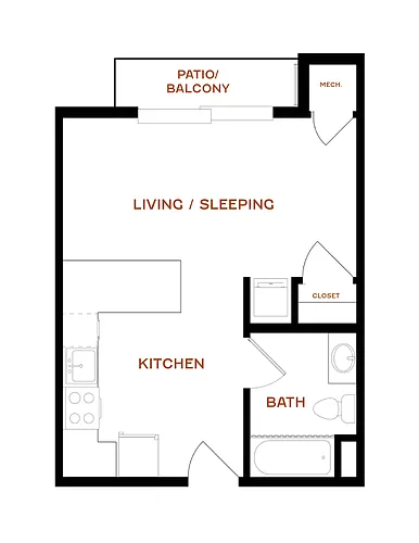 Floor plan Studio-490