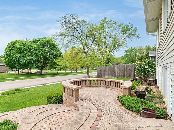 Unique paver patio, perfect for a little cafe table for morning coffee!