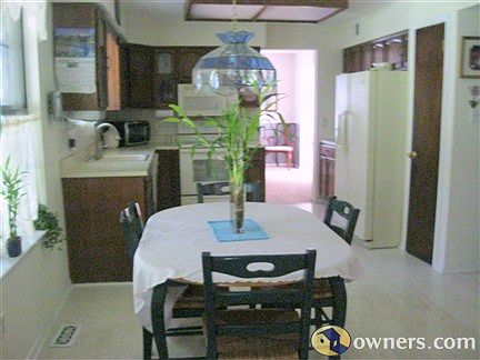 Kitchen from family room looking toward dining room
