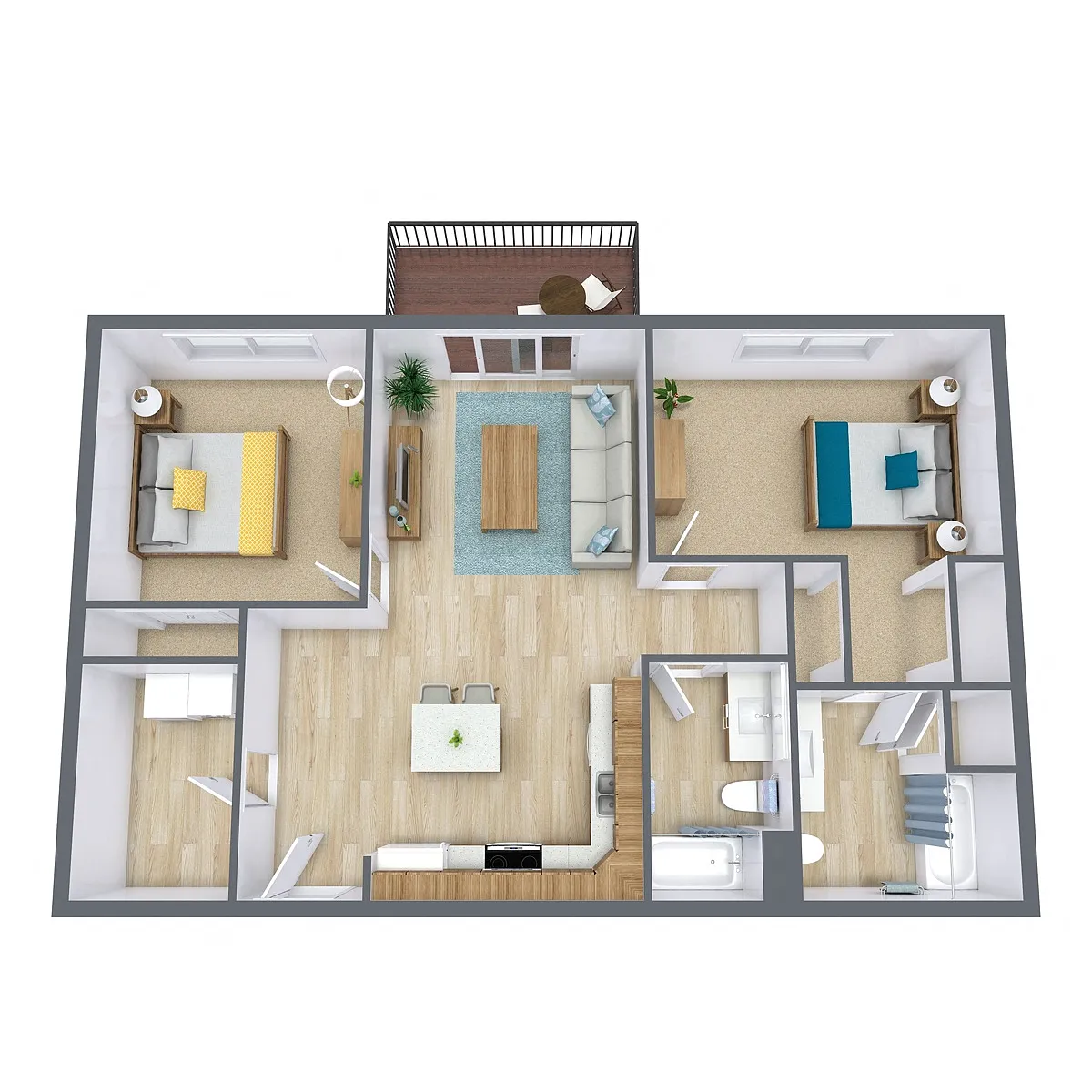 Floor plan Two Bedroom 22C