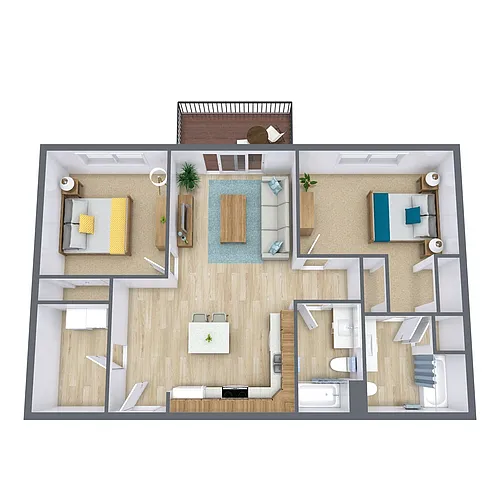 Floor plan Two Bedroom 22C