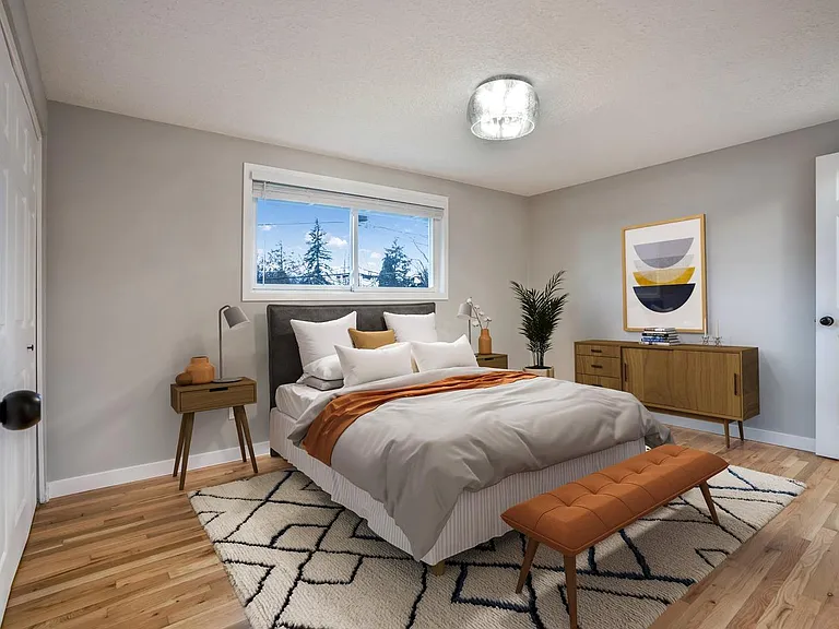 Bedroom 1. This image shows a virtually furnished space. Bedrooms come unfurnished.