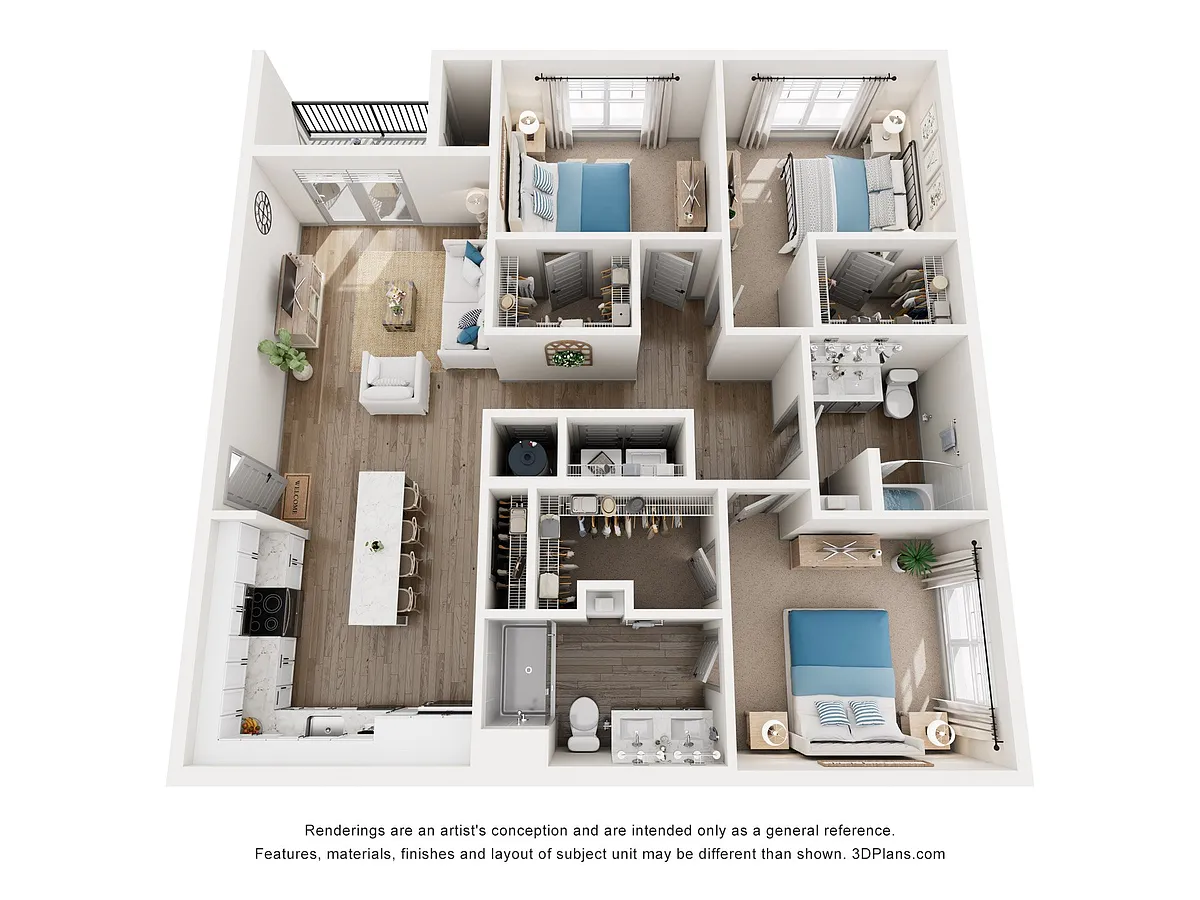 Floor plan 3 Bed, 2 Bath