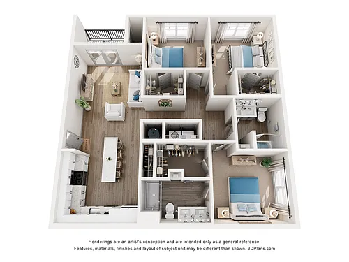 Floor plan 3 Bed, 2 Bath