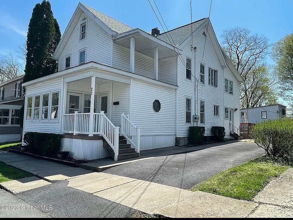 View of house on quiet, one way street