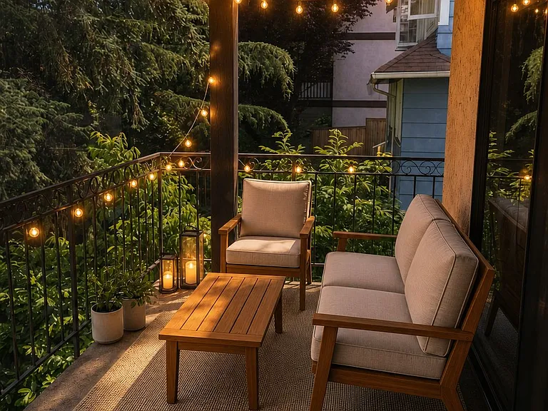 Balcony with lighting