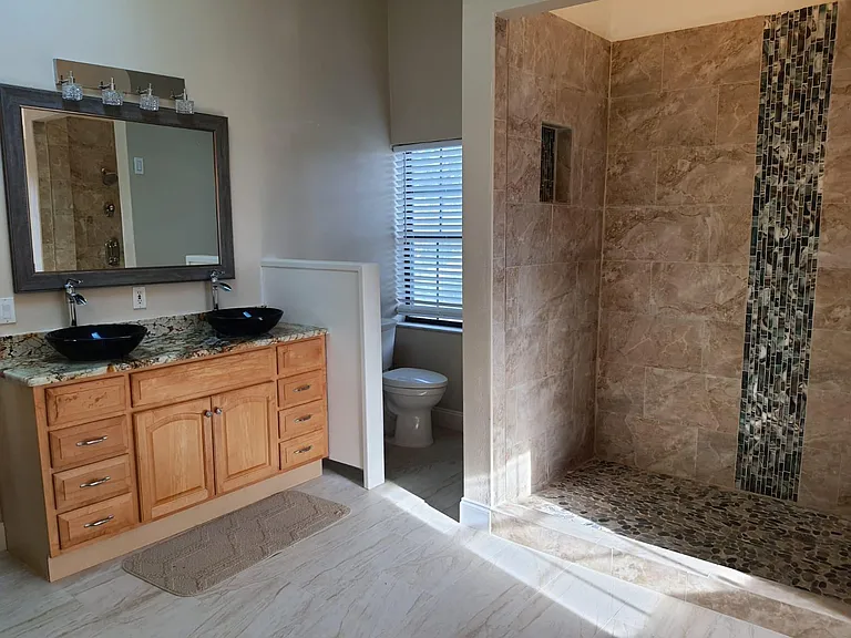 Master Bathroom vanity and toilet