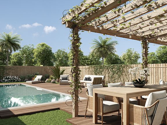 Pool, pergola, and other upgrades are not included. Image is for reference only