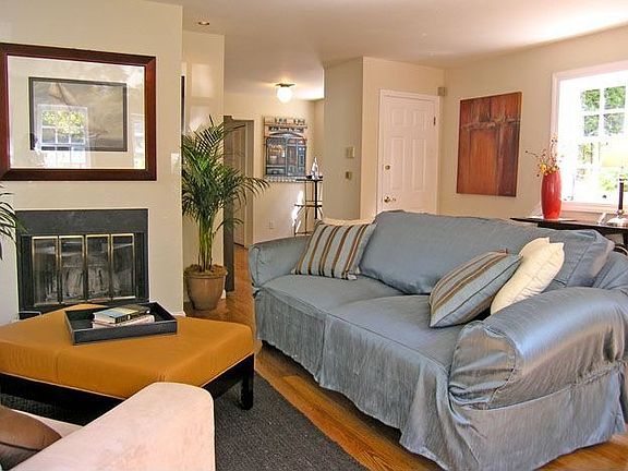 Living room with fireplace