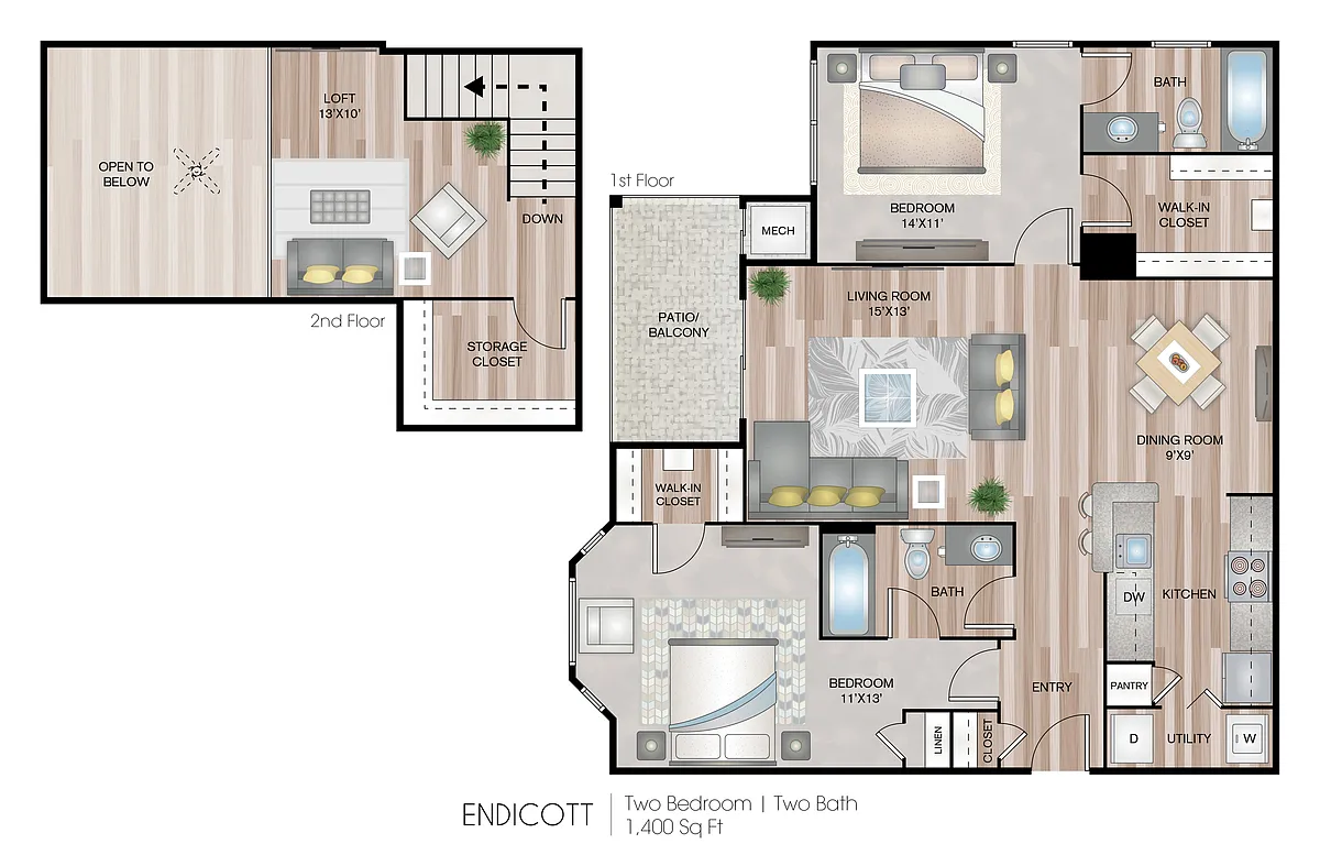 Floor plan Endicott with Loft
