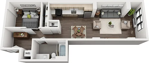 Floor plan 1 Bedroom E + Loft